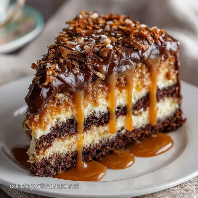 German Chocolate Cheesecake Cake Majestic TripleLayer Showstopper