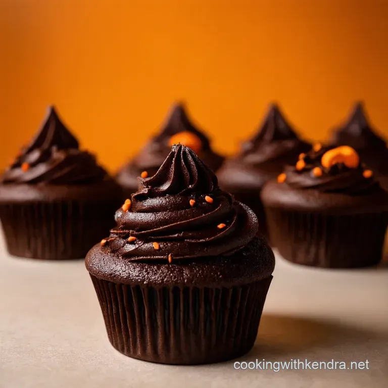Ghastly Good Surprise Chocolate Halloween Cupcakes presentation