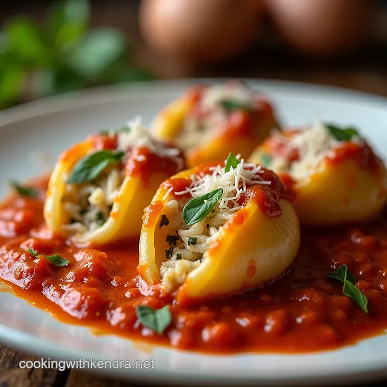 Giant Stuffed Shells Florentine presentation