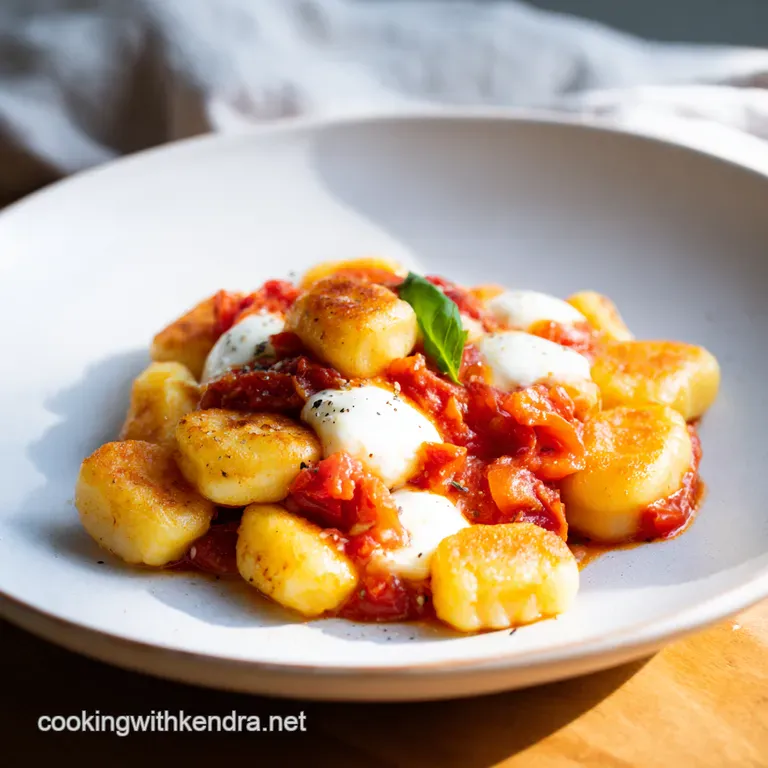 Golden Crispy Tomato Gnocchi presentation