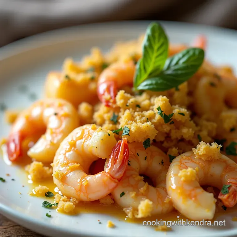 Golden Gratin Baked Shrimp Casserole with LemonHerb Crumble