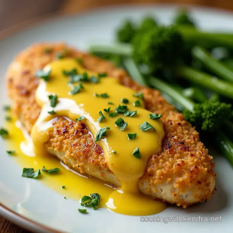 Golden Parmesan Crusted Chicken with LemonHerb Butter Drizzle