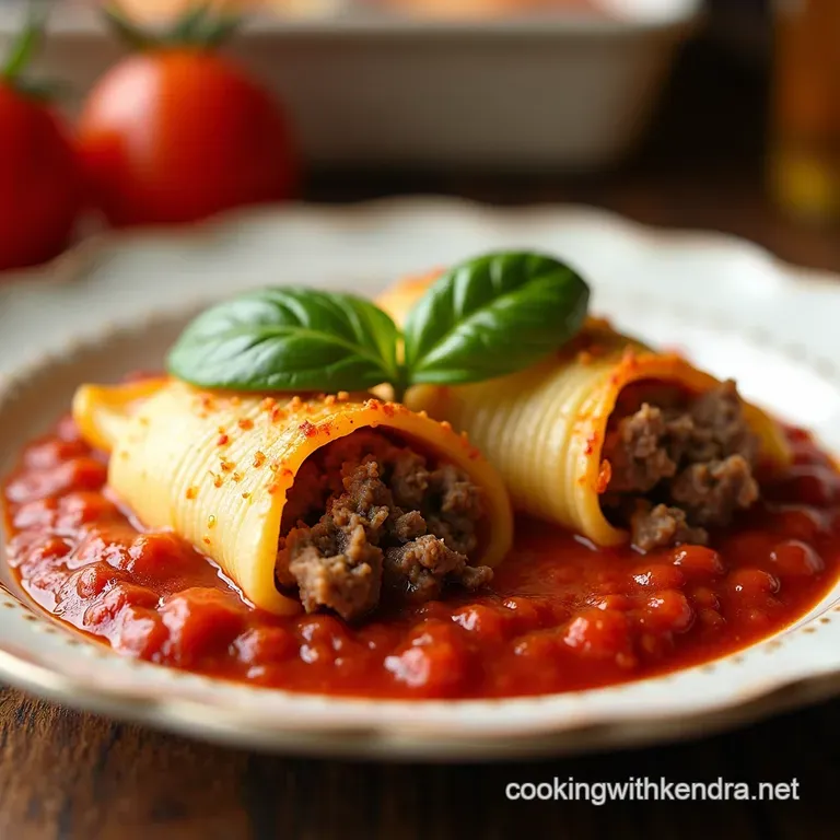 Grandmas Secret Beef Ricotta Stuffed Shells presentation