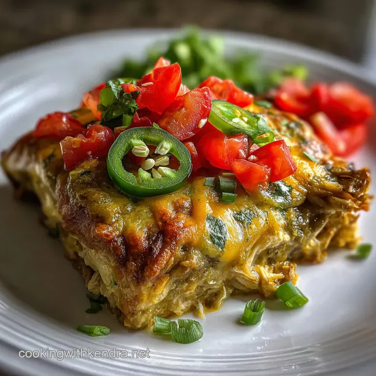 Green Chili Chicken Enchilada Casserole