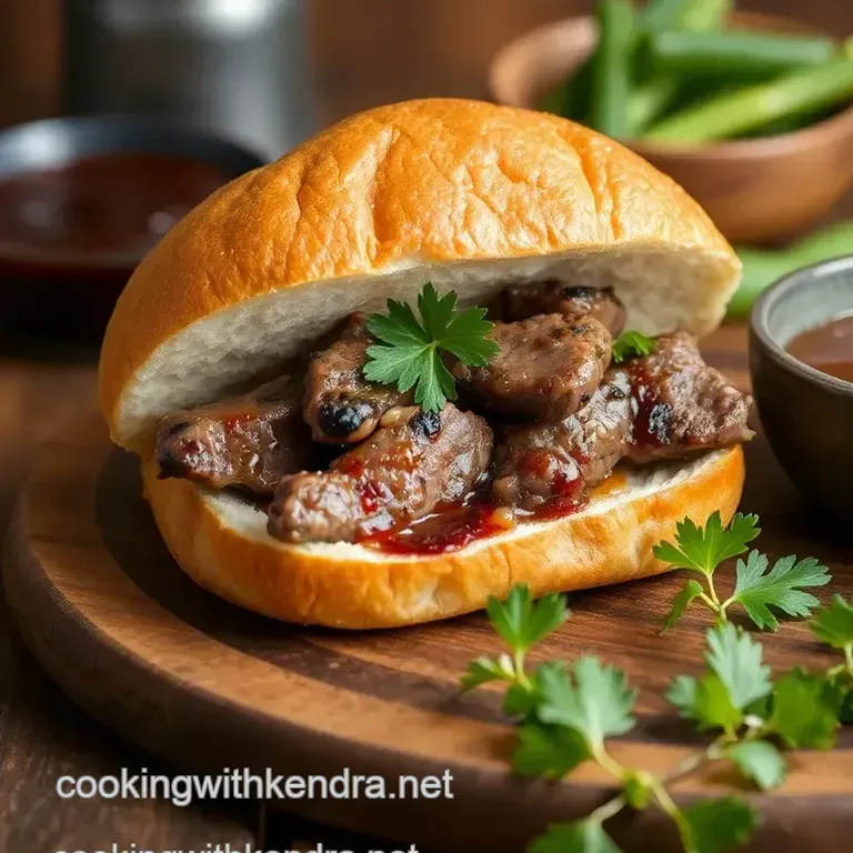 Grilled Lamb Sandwiches with Hoisin Flavor presentation