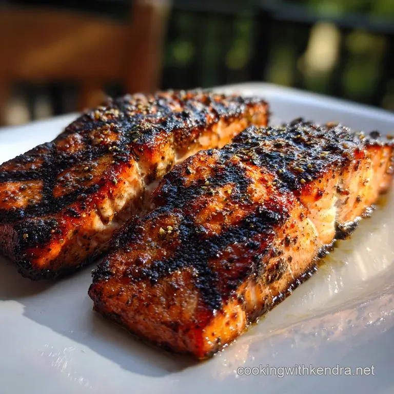Perfectly grilled salmon, bright dill sprig, creamy lemon sauce, atop golden mashed potatoes in a elegant white bowl.