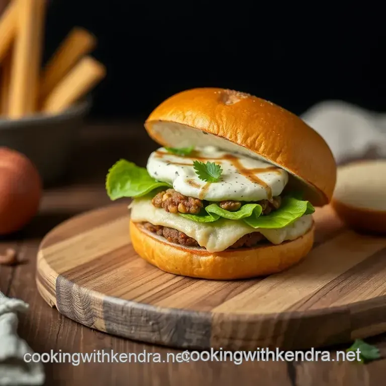 Grilled Blue Cheese Walnut Burger Recipe presentation