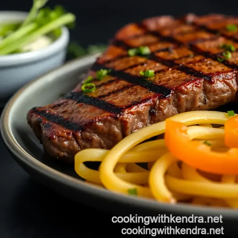 Grilled Churrasco Steak with Chimichurri presentation