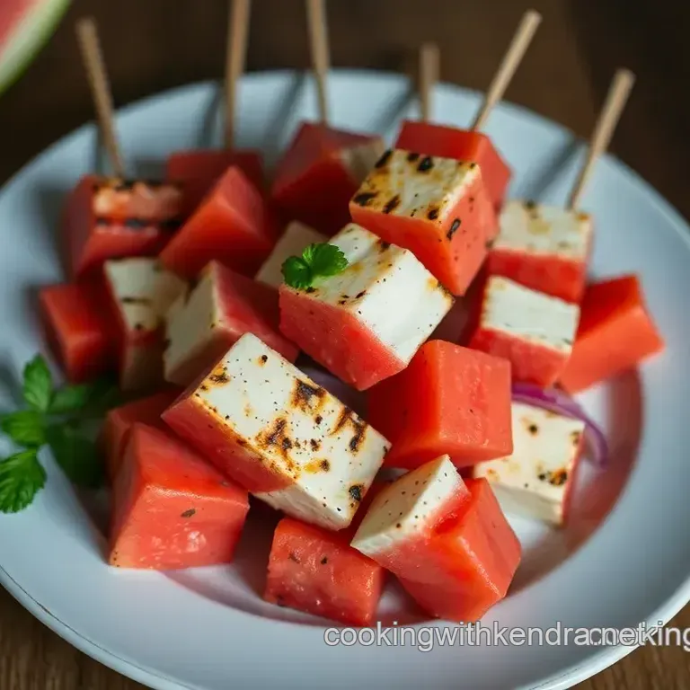 Grilled Halloumi & Watermelon Skewers