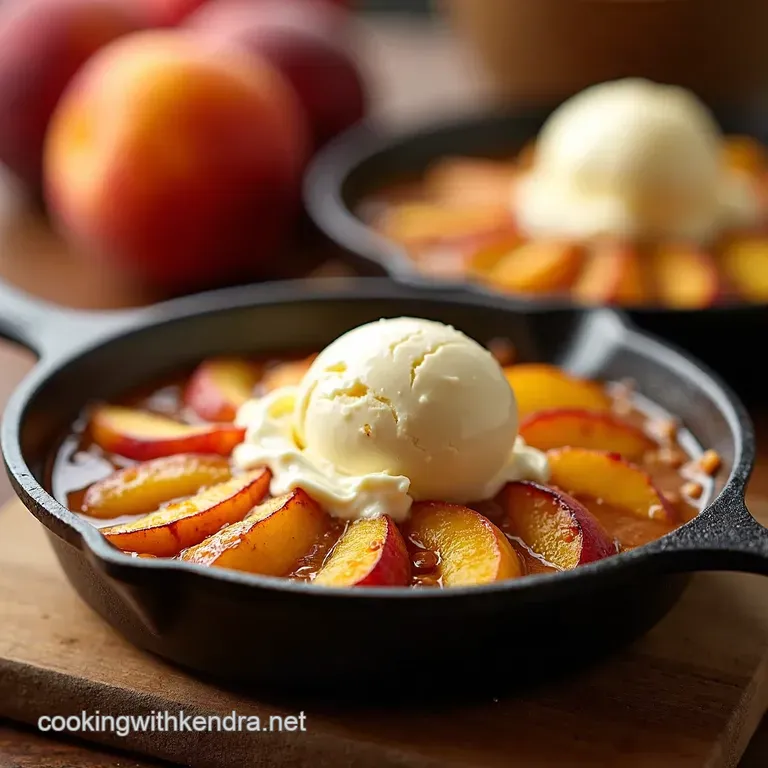 Grilled Peach Almond Crumble Skillets presentation