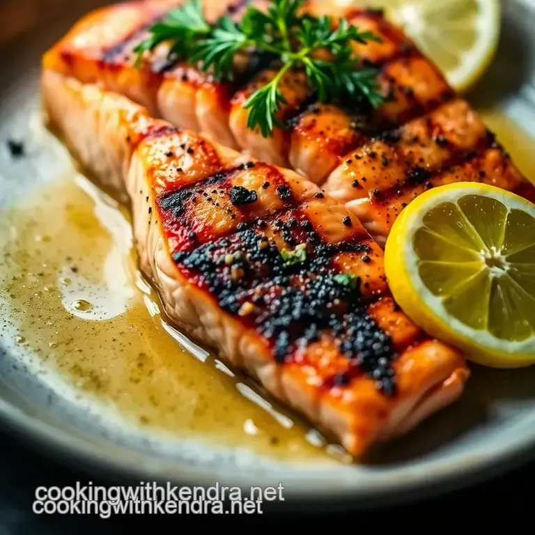Grilled Salmon with Lemon-Herb Butter presentation