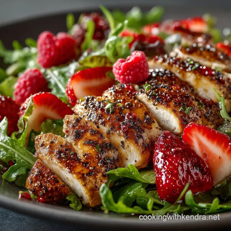 Vibrant Strawberry Chicken Salad with Raspberry Poppyseed Vinaigrette