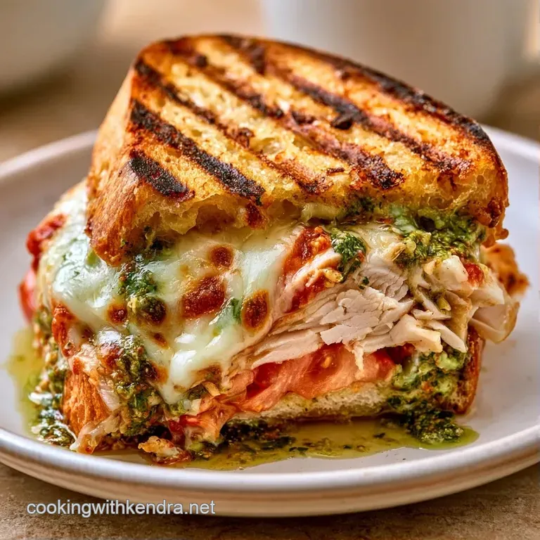 Half-cut pressed sandwich on a slate platter, revealing layers of melted cheese and turkey next to a side salad.