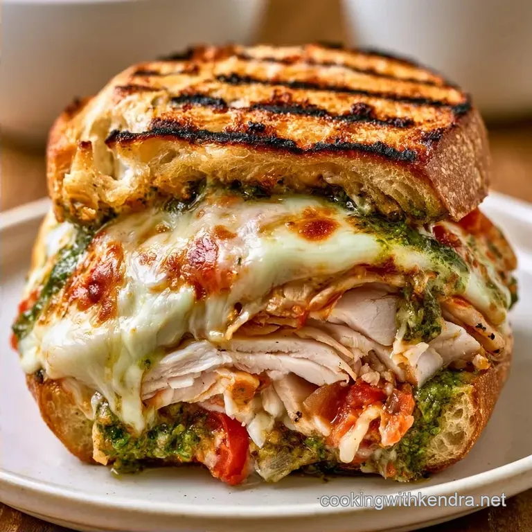 Grilled Turkey Mozzarella Panini with Pesto