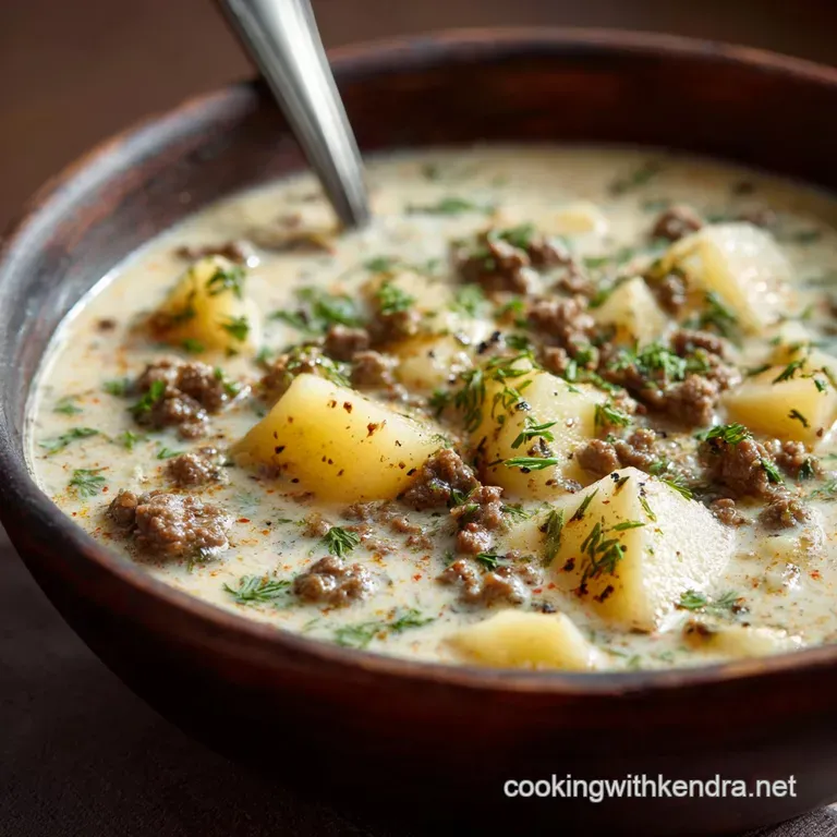 Potato Soup with Ground Beef: Hearty Creamy Pub-Style Comfort