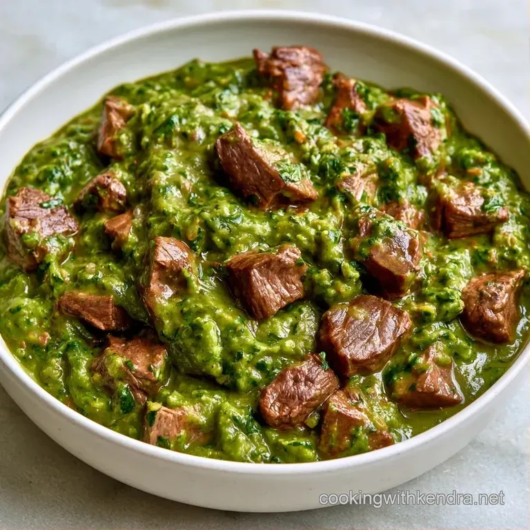 A wide bowl of rich vegetable stew with tender beef chunks, garnished with a sprinkle of bright green parsley.