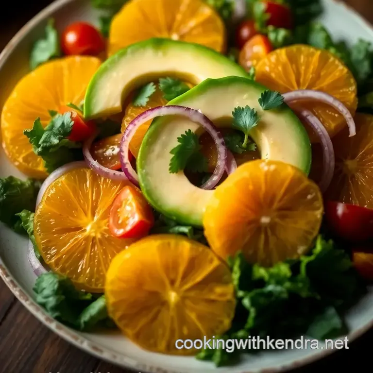 Halo Orange and Avocado Salad with Honey-Lime Dressing presentation