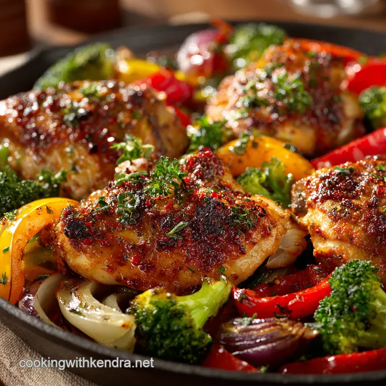 HarissaSpiced Chicken Veggie Traybake