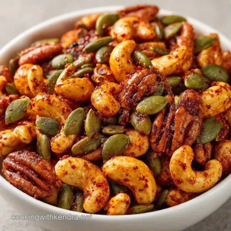 Small clear containers filled with golden roasted nuts and ruby-red dried cranberries arranged on a light wood tray.