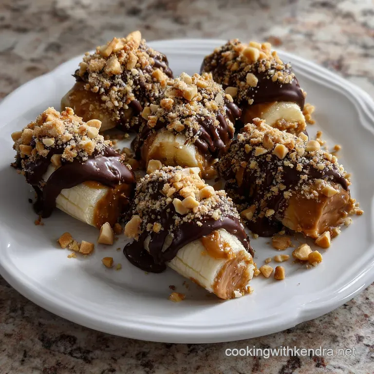 Chocolate Dipped Peanut Butter Banana Bites Healthy presentation