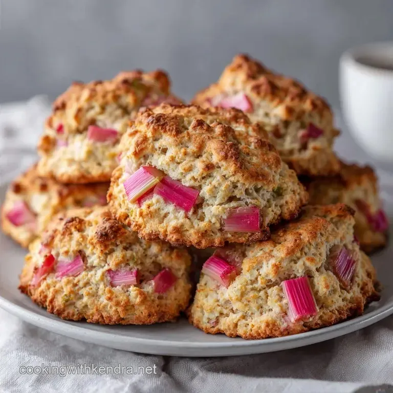 Healthy Low Fat Rhubarb Scones: Tender and Tart