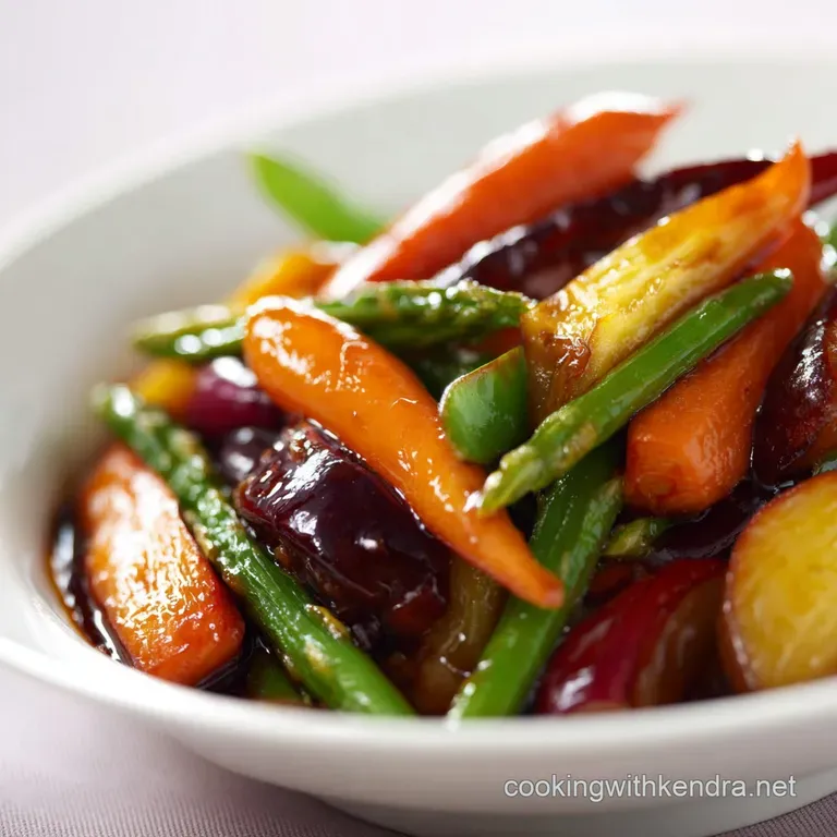 Steaming medley of colorful garden vegetables piled high in a white ceramic bowl, topped with toasted sesame seeds.