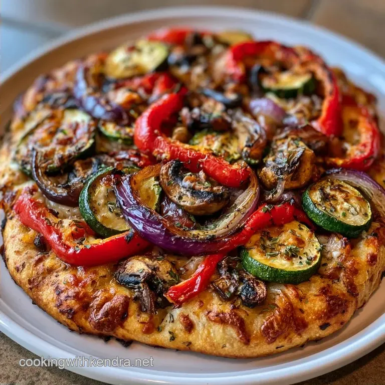 Healthy Veggie Flatbread Pizza: Roasted Veggies