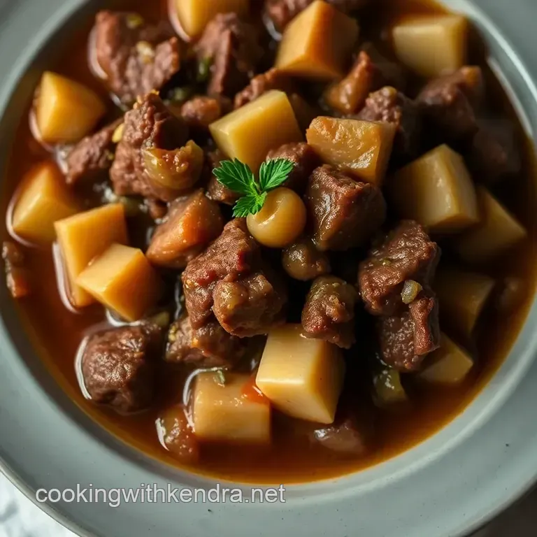 Heartwarming Venison Stew: A Rustic Hearty Delight presentation