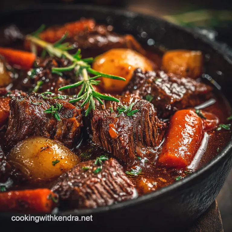 Hearty Beef Bourguignon presentation