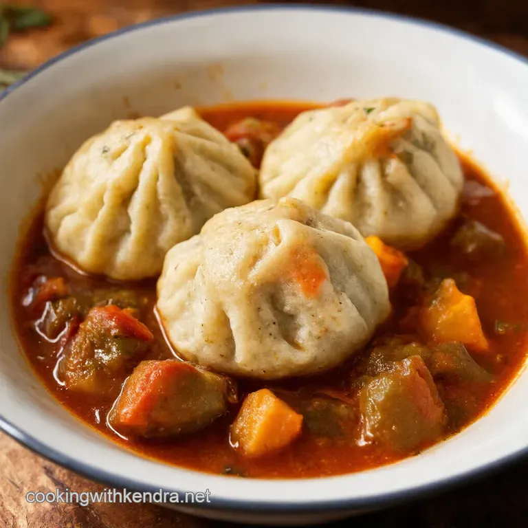 Hearty Beef Stew with Fluffy Herb Dumplings presentation