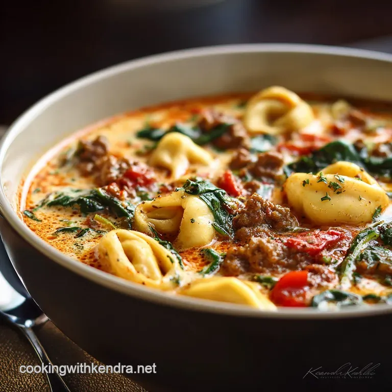 Tortellini Soup: Hearty Creamy Italian Sausage and Spinach Dinner