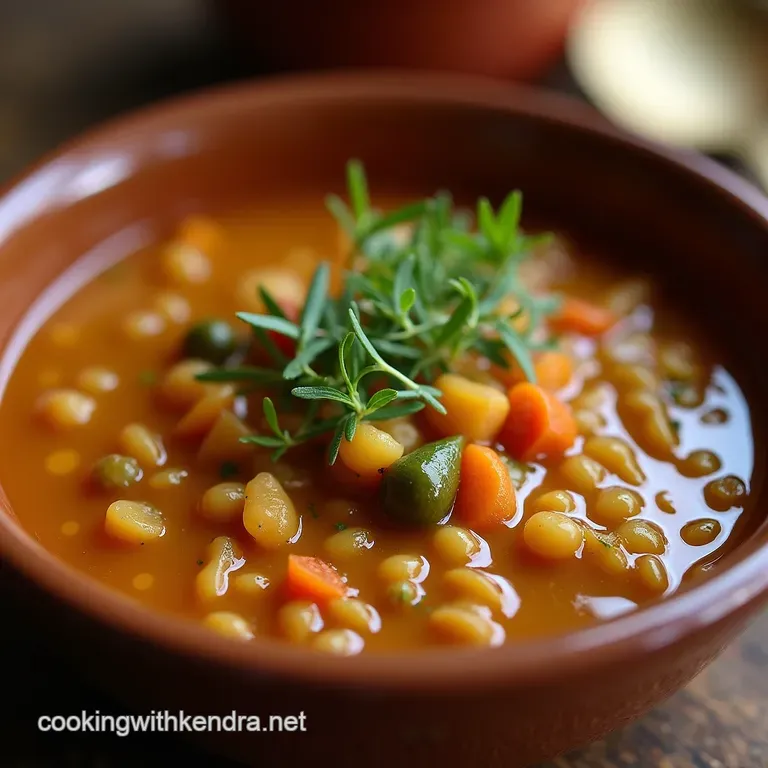 The Great British Gardeners Hearty Lentil Root Vegetable Soup presentation