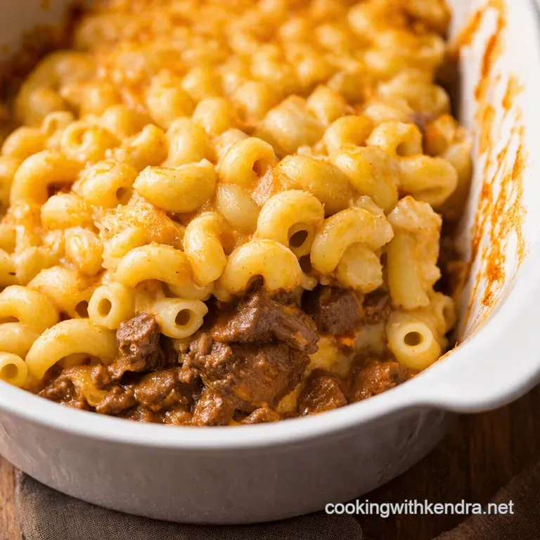 Hearty Macaroni and Beef Casserole presentation