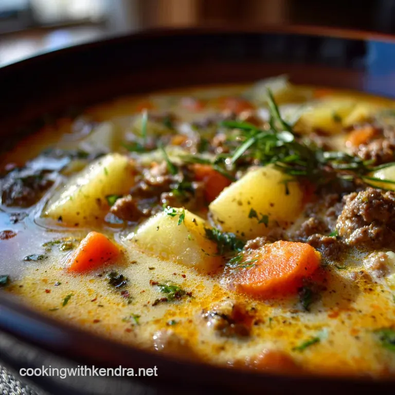 Potato Ground Beef Soup: the Ultimate Hearty Beef Potato Supper presentation