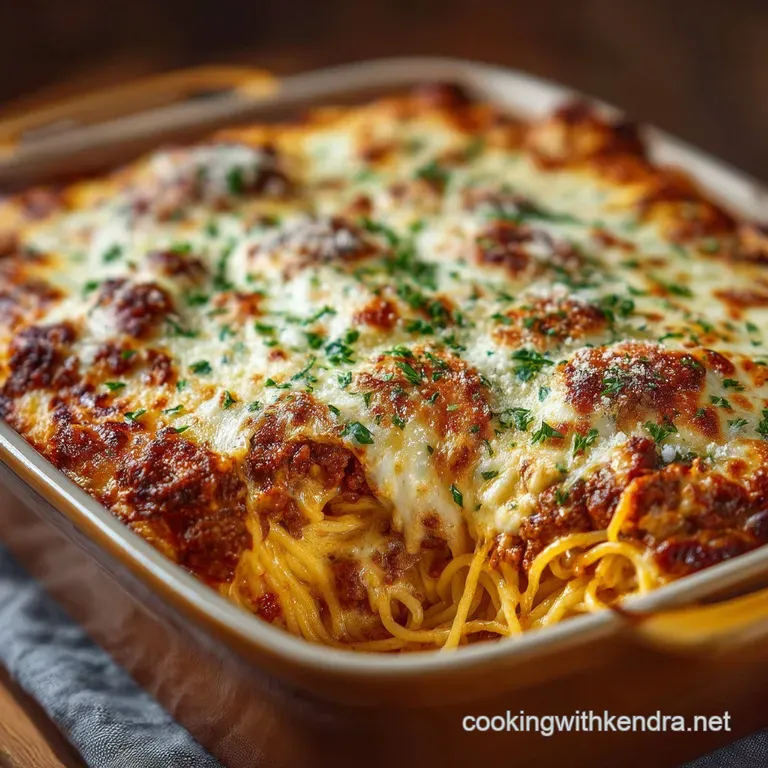 The Comfort King Hearty Baked Spaghetti Bolognese Casserole presentation