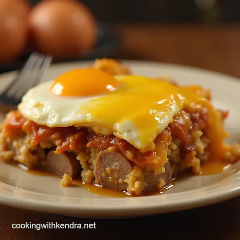The Ultimate Weekend Wakeup Casserole Hearty Sausage Crispy Hashbrowns and Cheesy Eggs presentation