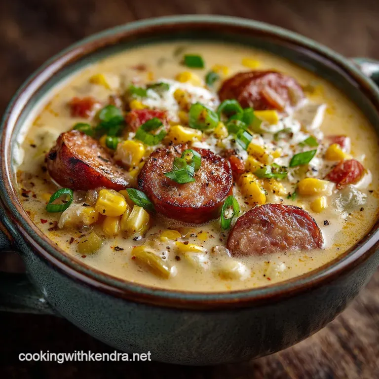 Proper Comfort Smoked Sausage and Sweetcorn Chowder presentation