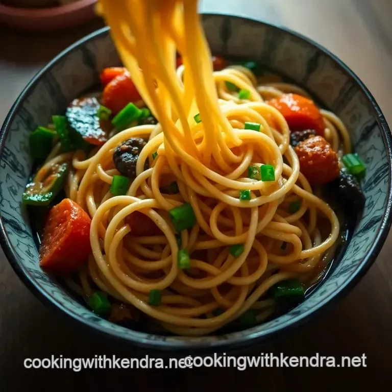 Hearty Udon Noodle Stir-Fry: a Cozy Japanese Comfort Dish presentation