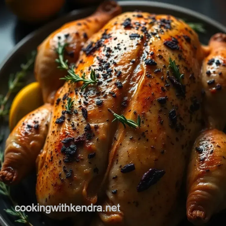 Herb-Infused Roasted Chicken with Thyme and Rosemary presentation