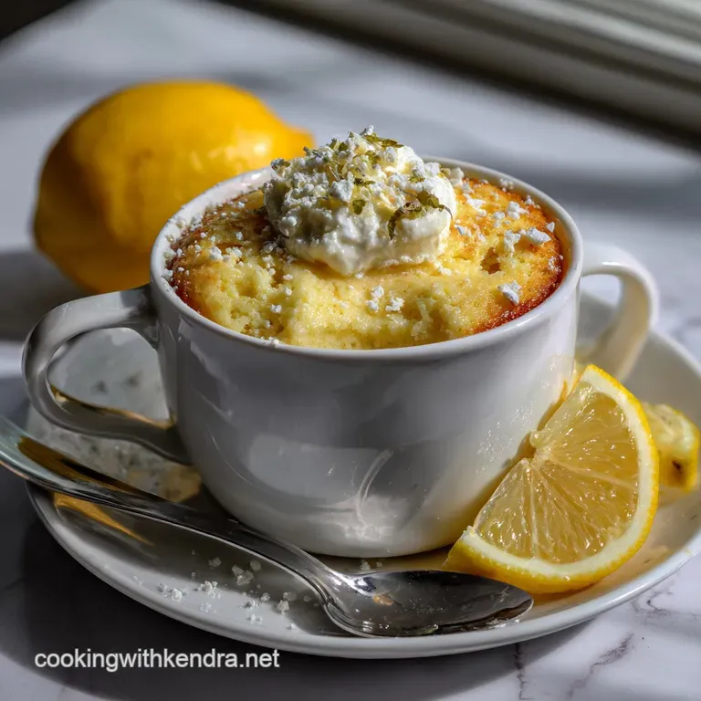High Protein Lemon Mug Cake Zesty: 1 Minute Microwave Treat presentation