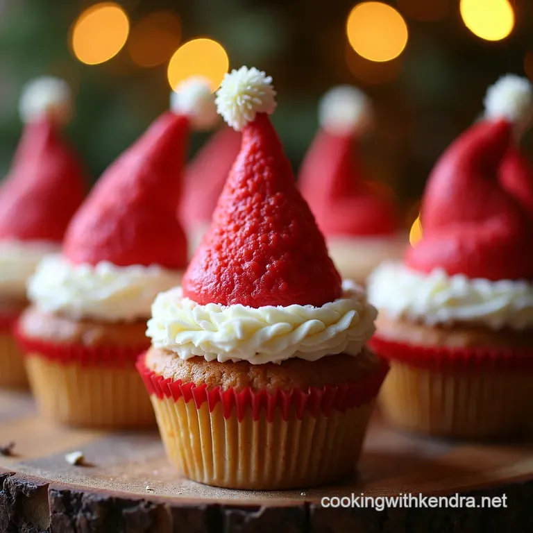 Hohoholiday Santa Hat Cupcakes presentation