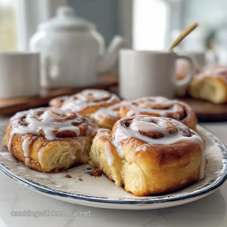 Warm cinnamon roll, delicately plated, showcasing soft, layered dough. A dusting of powdered sugar adds a sweet, elegant t...