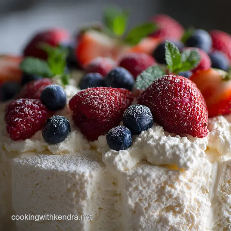 Mascarpone Cream for Angel Food Cake Homemade Ange Recipe with Hazelnut Drizzle presentation