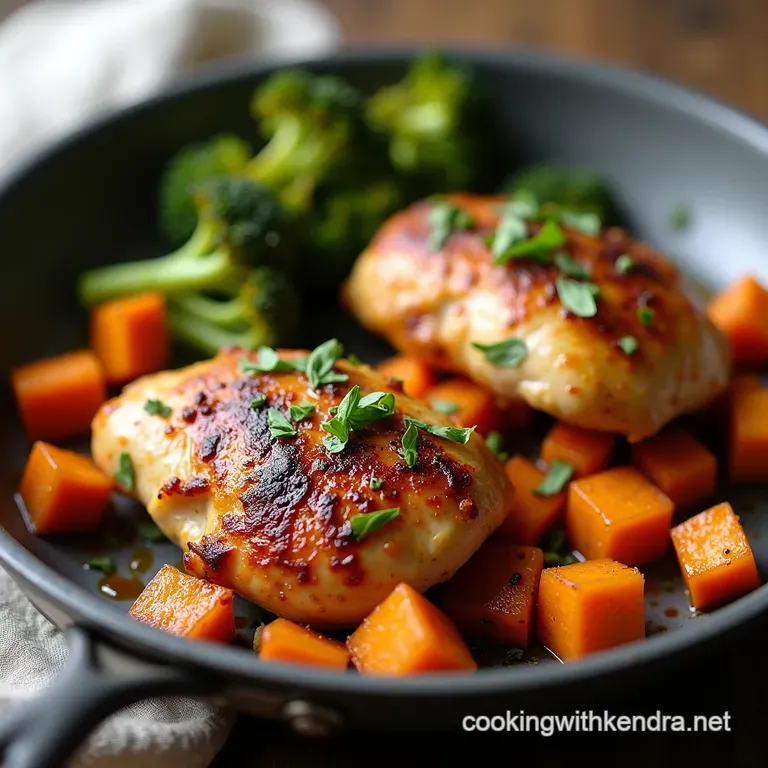 The OnePan Wonder Roasted HoneyGarlic Chicken with Sweet Potatoes and Charred Broccoli