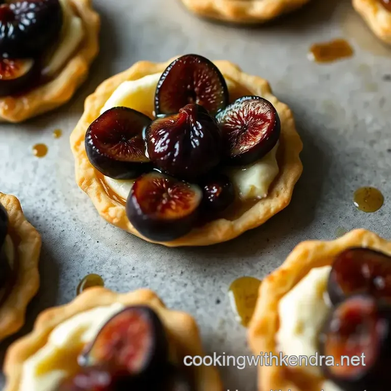 Honey-Glazed Chevre Tartlets with Fig & Walnut Crumble presentation