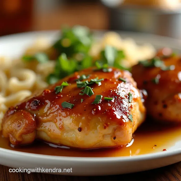 Honeygarlic Glazed Chicken Thighs with Lemonherb Rice presentation
