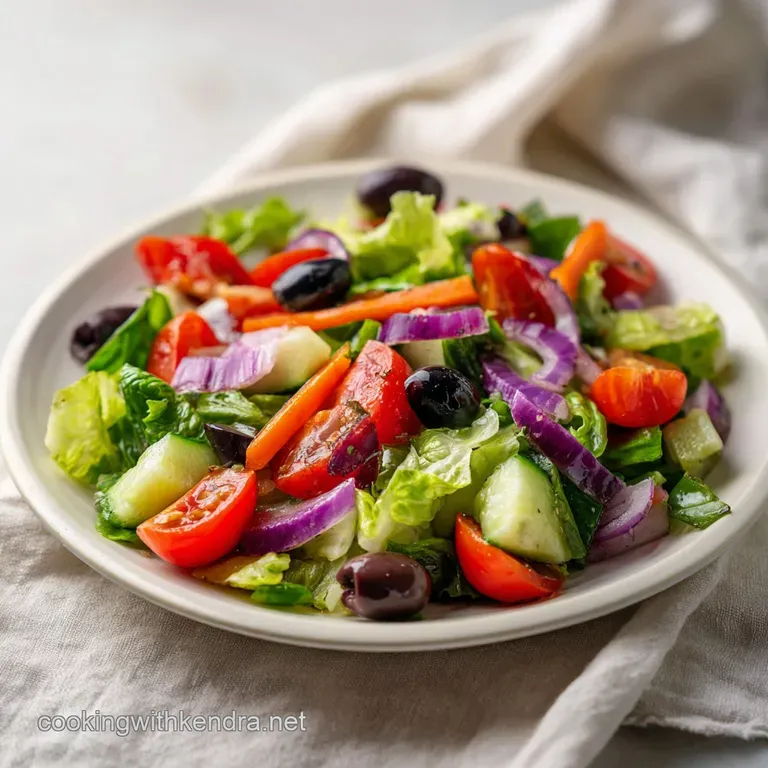 Colorful garden greens on a white ceramic plate, topped with shaved parmesan and a drizzle of golden oil.