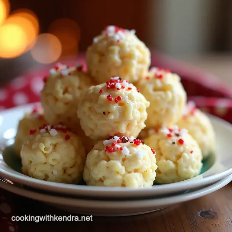 Jolly White Chocolate Rice Krispie Holiday Balls presentation