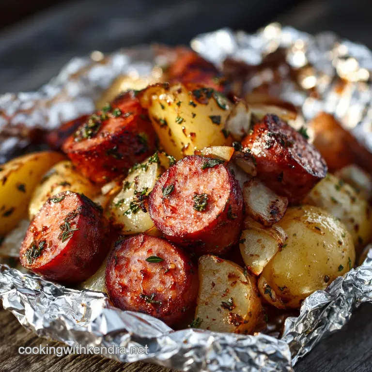 Campfire Foil Packets: Smoky Kielbasa Potato Supper presentation