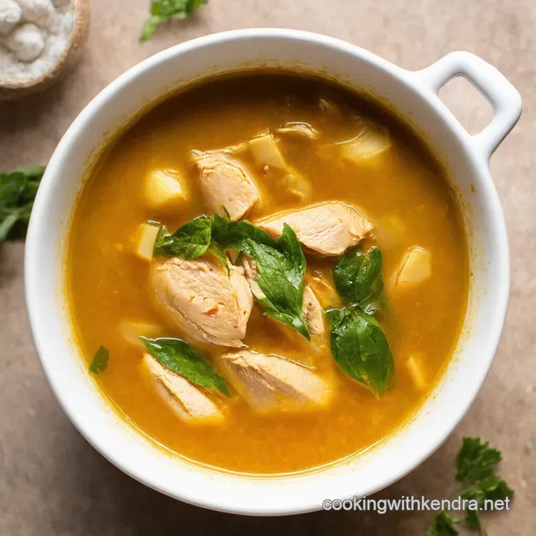 Kneeeasy Herbal Chicken Root Vegetable Soup presentation